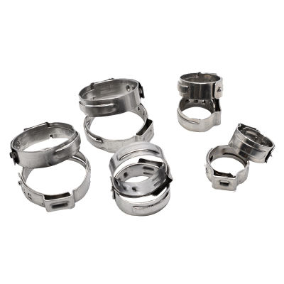 7.8-9.5 mm Pinch Clamps Stepless Single Ear Tight-Seal Vition-Resistant for Firm Hose and Tube 304 Stainless Steel Pack 100