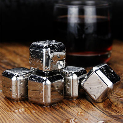 Stainless Steel Whisky Ice Cubes, Reusable Chilling Stones with Tongs for Whiskey Wine, Vodka, Liqueurs, White Wine,Gift for Men