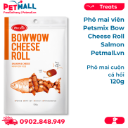 Phô mai viên Petsmix Bow Cheese Roll Salmon 120g