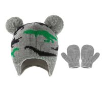 New Creative Dinosaur Printed Acrylic Yarn Childrens Wool Hat Cute Warm Glove Set Winter Toddler Boys Baby Girls  by Hs2023