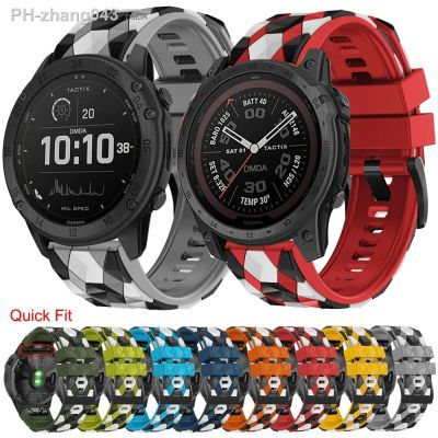 Sport Silicone Strap For Garmin Tactix 7 Pro Delta Bravo Quick Release Rubber Band 22mm 26mm Bracelet Replace Printed Watchband