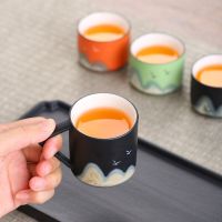 1pcs Chinese Style Mountain Ceramic Kung Fu Tea Cup Creative Pottery Espresso Cups Porcelain Coffee Cup Afternoon Teacup