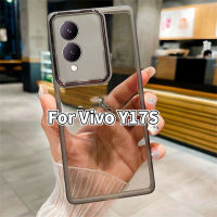 เคสโทรศัพท์สี่เหลี่ยมสำหรับ Vivo Y17 S Y27 Y17S VivoY17S VivoY27 4G 5G 2023แฟชั่นคู่รักนุ่มกันกระแทกมาพร้อมเลนส์เคสกันกระแทกฝาหลัง