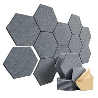 1Set Self-Adhesive Sound Proof Foam Acoustic Panels Reduce Noise and Eliminate Echoes 12X10X0.4In Hexagonal ,Drak Gray