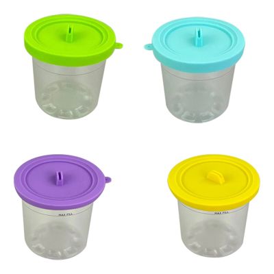 4PCS Ice Cream Pints with Lids for Ninja NC299AMZ &amp; NC300S Series XSKPLID2CD Creami Ice Cream Makers Dishwasher Safe Spare Parts