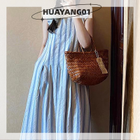 HUAYANG01 [2023 new HOT FASHION] lazlook ชุดเดรสลายทางสำหรับผู้หญิงชุดเดรสแนวสตรีทแวร์ลำลองสไตล์เกาหลีอ่อนโยนสำหรับฤดูร้อนวินเทจ