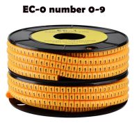 มาร์กเกอร์สายเคเบิล EC-0วัสดุ9ชิ้นสายมาร์กเกอร์สีเหลืองขนาดมาร์กเกอร์สายเคเบิล0สายไฟผสมถึง500ชิ้นพีวีซีสี1.5ตร. ม. หมายเลข