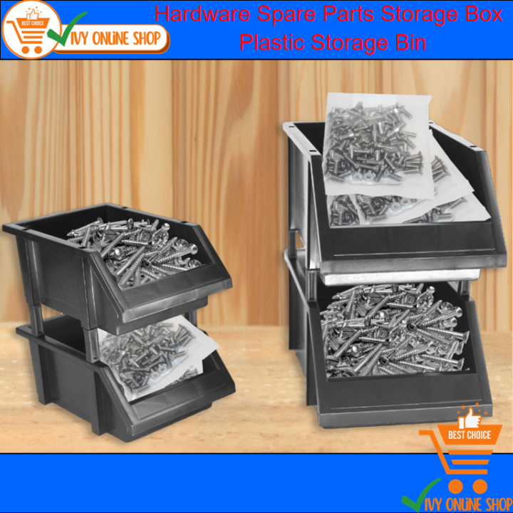 Hardware Spare Parts Storage Box Stackable Part Bin Industrial Only