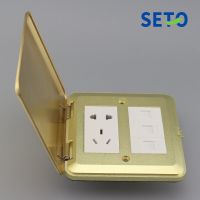 SeTo Pop-up Type Floor Socket Dual Network Cat5e + Cat3 Tel + Five Hole Power Socket Wall Plate Keystone Floor Receptacle