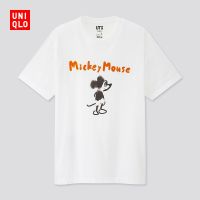 เสื้อยืดแขนสั้นพิมพ์ลายมิกกี้เมาส์สำหรับทั้งหญิงและชาย424598 Uniqlo