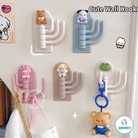 Cute Animal Rotatable Strong Adhesive Hanging Self Adhesive Bedroom Door Hangers Hooks Key Hat Wall Decoration Rack