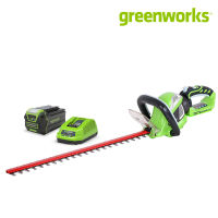 Greenworks เครื่องตัดแต่งพุ่มไม้, เล็มพุ่มไม้ ไร้สาย แบตเตอรี่ 40V 24 นิ้ว (ครบชุด) รวมแบตฯ 4.0 แอมป์ และที่ชาร์จ, Hedge Trimmer w/ 4.0 Ah Battery and Charger