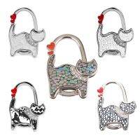 Bag Holder Foldable Handbag Hook Shaped (Silver point and White)