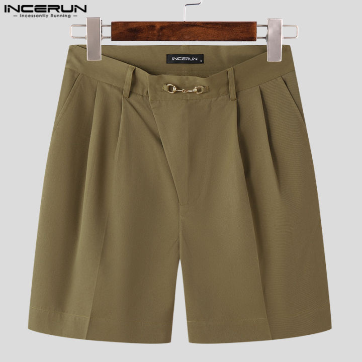 incerun-กางเกงคาร์โก้ลำลองชายกางเกงชายหาดกางเกงชิโนกระเป๋า-สไตล์เกาหลี
