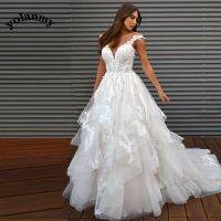 【jw】✢❄  YOLANMY Classic Wedding Dresses Brides 2023 layered Ruched Appliques Formal Vestidos De Novia Personalised