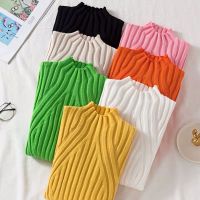 CICISHOP พร้อมส่งเสื้อแขนยาวไหมพรม คอเต่า สีสันสดใส ผ้ายืดมากๆ(3216)