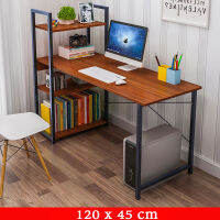 โต๊ะทำงานไม้ computer desk โต๊ะคอมพิวเตอร์ พร้อมชั้นวางของขาเหล็กกล้าพ่นสีกันสนิม โต๊ะทำงานโต๊ะอ่านหนังสือ 120X40CM