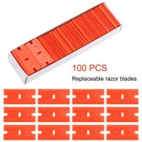 XHLXH 100 Pcs/set Tint Vinyl Decal Glue Remover Car Glass Cleaning Window Clean Scraper Car Wrap Sticker Squeegee Plastic Razor Blade Label Clean Razor