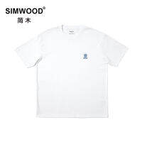 SIMWOOD 2023ฤดูร้อนใหม่ปกติพอดี240กรัมผ้าฝ้าย100 ของเหลวแอมโมเนียผ้าฝ้ายเสื้อยืดผู้ชายนุ่มสบายเรียบท็อปส์ประเดิม