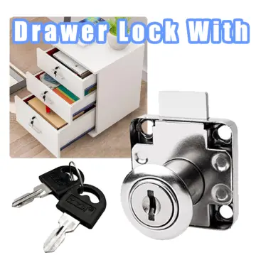 Cabinet Door Lock Office Desk Filing Cabinet Lock Cylinder Furniture Locks  With 2pcs Key Zinc Alloy Anti Theft Black Silver Lock