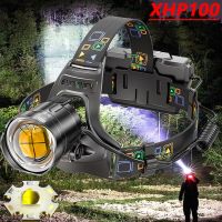 Camping &amp; Hiking ไฟฉาย XHP100ไฟ Led ที่มีประสิทธิภาพ18650 XHP90.2ไฟหน้าชาร์จ USB Zoomable Camping ไฟฉายไฟฉาย