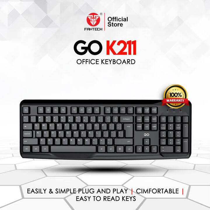 Fantech K211 GO Office Keyboard with Comportable smooth typing Clear ...