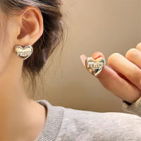 S925 Silver Needle Love Pearl Earrings Small Design Sense Advanced Cold Wind Earnail Earclip Female Earrings Without Earholes