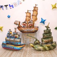 3D Standing Pirate Ship Battleship Aluminum Foil Balloon Nautical Theme Series Helium Balloons Baby Toys Birthday Party Props Balloons