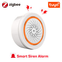 Tuya Smart Zigbee Alarm Siren สำหรับระบบรักษาความปลอดภัยอัตโนมัติภายในบ้านพร้อม90dB ลำโพง Strobe Light Alert