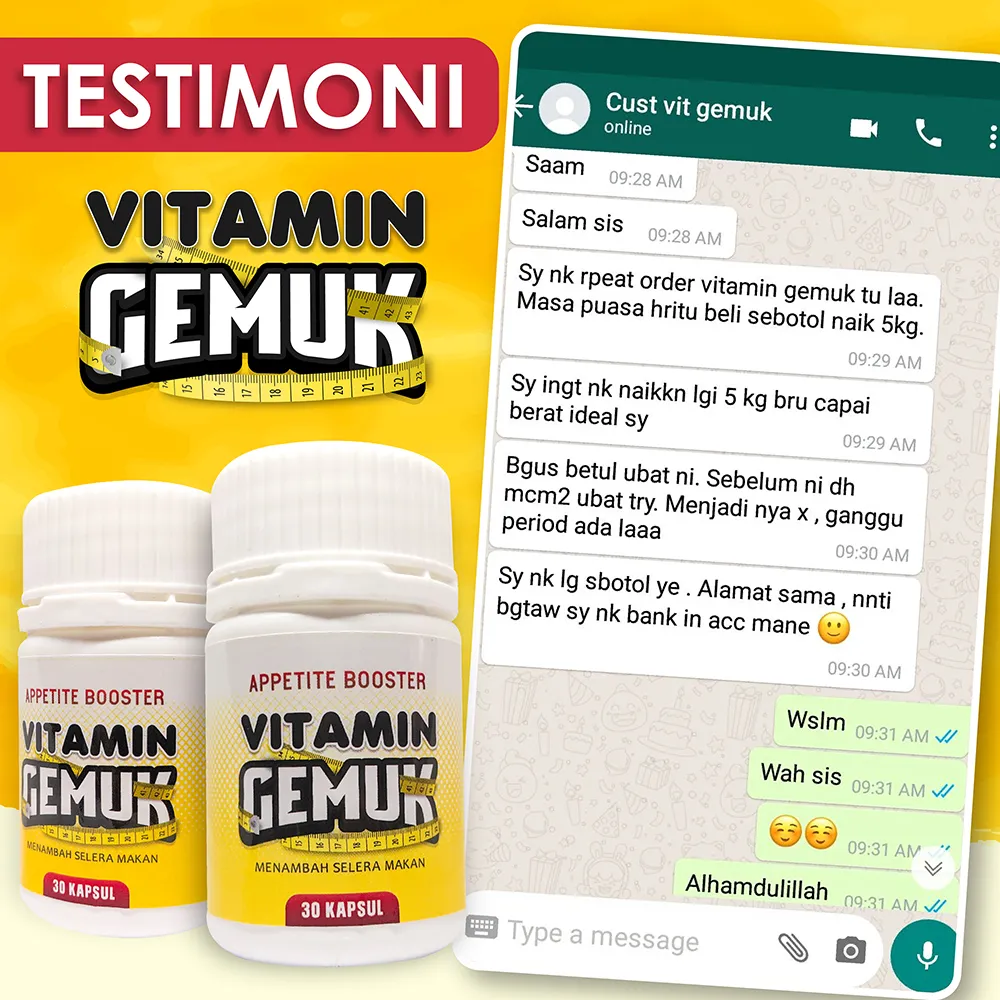 Ready Stock Original Vitamin Gemuk Menaikkan Selera Makan Dan Tambah Berat Badan Dalam Masa Seminggu Progain Mass Gainer Appeton Weight Gain Appetite Booster Lazada