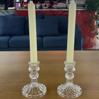 char Glass Taper Candle Holder Decorative Candlestick Holder, Modern Crystal Candela Pillar Glass Candle Stand Candleholder for Wedding Dinning Table Centerpieces Home Decoration