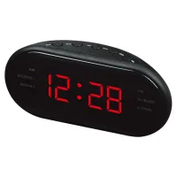 【☊HOT☊】 ManYue Fashion AC220 V/50Hz Am/fm นาฬิกา Led นาฬิกา Deskalarm อิเล็กทรอนิกส์โต๊ะดิจิตอลวิทยุอุปกรณ์สำนักงานในบ้านปลั๊ก Eu