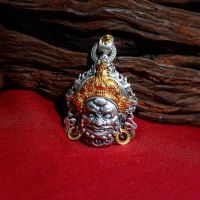 ZZOOI YS2023 New Yellow God of Wealth Pendant Mens and Womens Amulet Perfect Jewelry Small Gilded Handmade Buddha Tibetan Biography