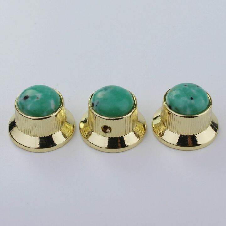guyker-potentiometer-knob-electric-guitar-bass-metal-control-volume-knob-hat-type-green-turquoise-surface-guitar-bass-accessories