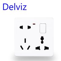 【NEW Popular】 Delvizstandard Universal Socket On-Off Control 110V - 250V 86Mm X 86Mmpop Wall Socket เต้ารับไฟฟ้าในครัว