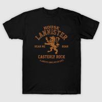 ย้อนยุคเสื้อยืด ผ้าฝ้าย 100% พิมพ์ลาย Game Of Thrones A Song Of Ice Fire House Lannister Lion Ca สําหรับผู้ชาย XQS-5XLS-5XL