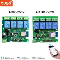 【YD】 4CH Tuya WIFI Module 12V 24V 220V Receiver 4 Channel 10A Relay Motor Controller Timer