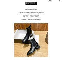 Riding Boots Ding Middle Chelsea Short Female British Style Heel Thick 2020 Autumn Winter Women Elasticity