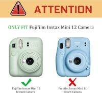 สำหรับกล้อง Fujifilm Instax Mini 12พร้อมหนังสำหรับผู้ไม่นิยมเนื้อสัตว์ถุงคลุมกระเป๋าระดับพรีเมี่ยมพร้อมสายรัดที่สามารถปรับได้