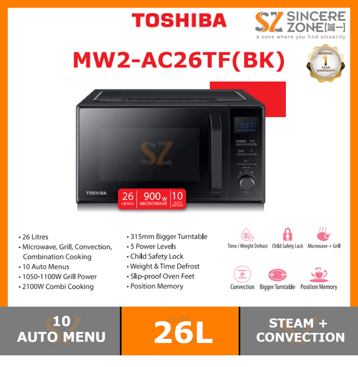Toshiba MW2AC26TF(BK) 26L Microwave Oven With Convection Function Lazada