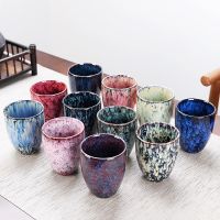 （glistening shop）เตาเผาหลากสีเปลี่ยนถ้วยน้ำชา PersonalCupTemmoku GlazeTea Bowl Puer Master CupCeremony Gift