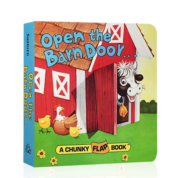 Original and genuine English open the barn door find a cow farm animal  cognition onomatopoeia interesting palm flipping Book parent-child  enlightenment early education books for children aged 0-3 | Lazada
