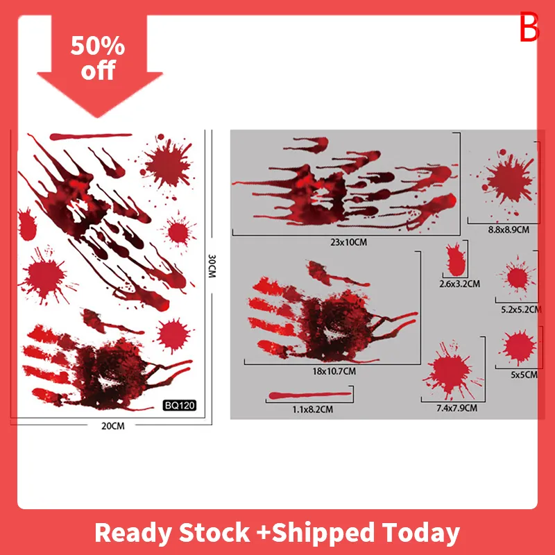 Horror Blood Hand Print Halloween Adesivos, Porta Adesivos, Janela,  Banheiro, Vidro Sombra, Decalque da parede do fantasma feminino, Decoração  do Dia das Bruxas