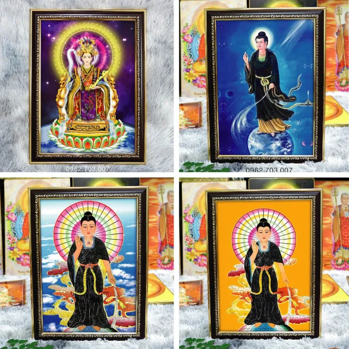 [Nhiều Mẫu] Tranh Mẹ Diêu Trì Địa Mẫu 36X48Cm Bằng Vải Phủ Bóng Khung  Composite Xịn Xò | Lazada.Vn
