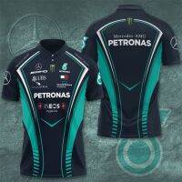 2022ฤดูร้อนขายดี Petronas F1 Crowdstrick เสื้อโปโลฤดูร้อนผู้ชายสั้นเสื้อลำลองเสื้อโปโล