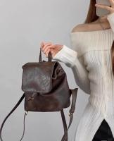 American Retro Brown Leather Backpack Advanced Sense Mini Backpack Small Fashion Bag Womens Fashion 【APR】