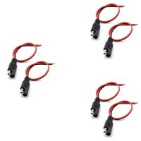 6 Pcs 18AWG SAE Extension Cable 2-Pin SAE Quick Connector Disconnect Plug 10A Solar Battery Panel SAE Plug Wire 1Ft/30Cm