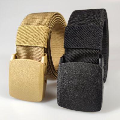 New POM plastic buckle thick elastic belt man without jeans with the security check ∈﹍✼