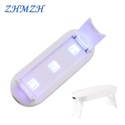 DC5V LED UV Curing Lamp Foldable 6W Ultraviolet GEL Curing Light 3LEDs Android Type-C Interface UV Curing Light For Nail Art Rechargeable Flashlights