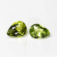 1.55 ct(2 ชิ้น) เพอริดอท(Peridot) ทรงหยดน้ำ สีเขียวมะกอก